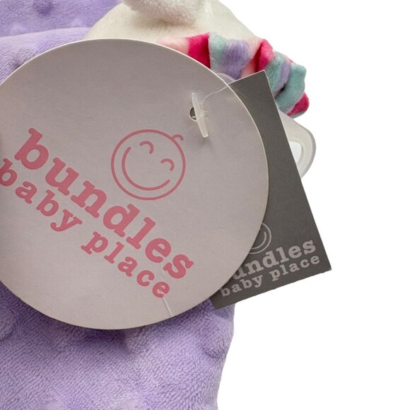 Bundles Baby Place Unicorn Security Blanket Lovey Plush Purple - Picture 3 of 4